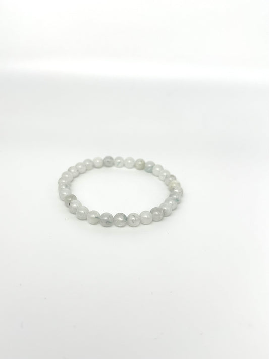 Weißer Mondstein Armband 6mm