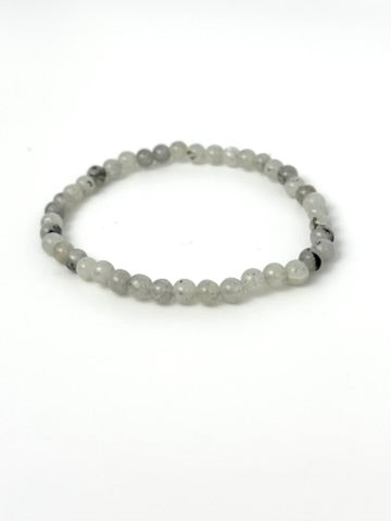 Weißer Mondstein Armband 4mm