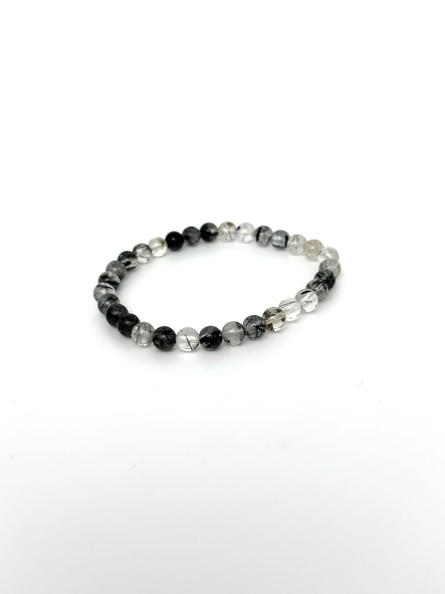 Turmalin in Quarz Armband 6mm